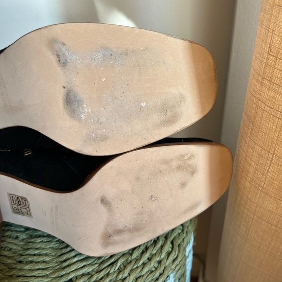 FREE PEOPLE Black Suede Heeled Boots size 37/ 6.5 - Picture 6 of 6